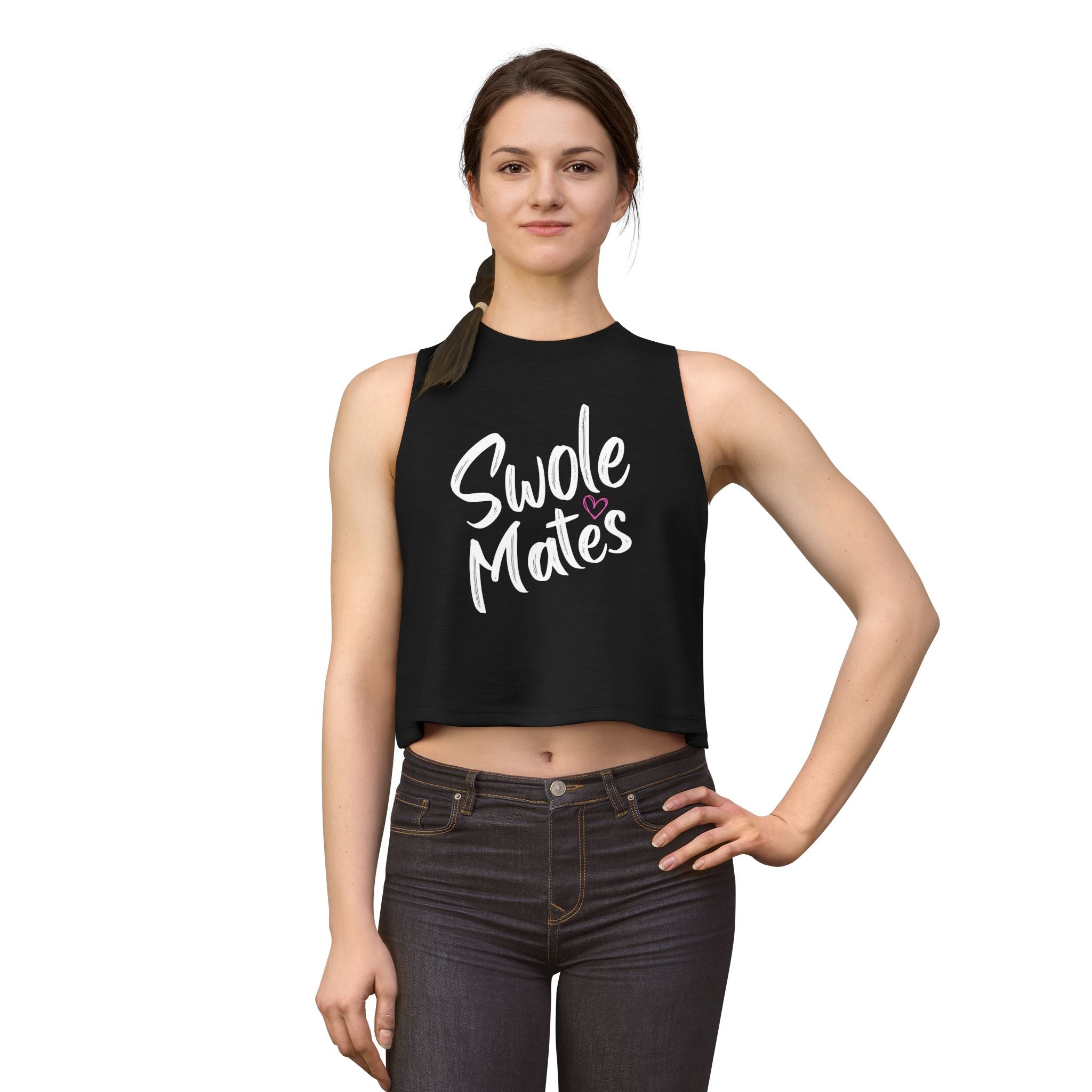 Swole Mates Crop Top - Cute Couples Gym Workout Tank - Swole Mates