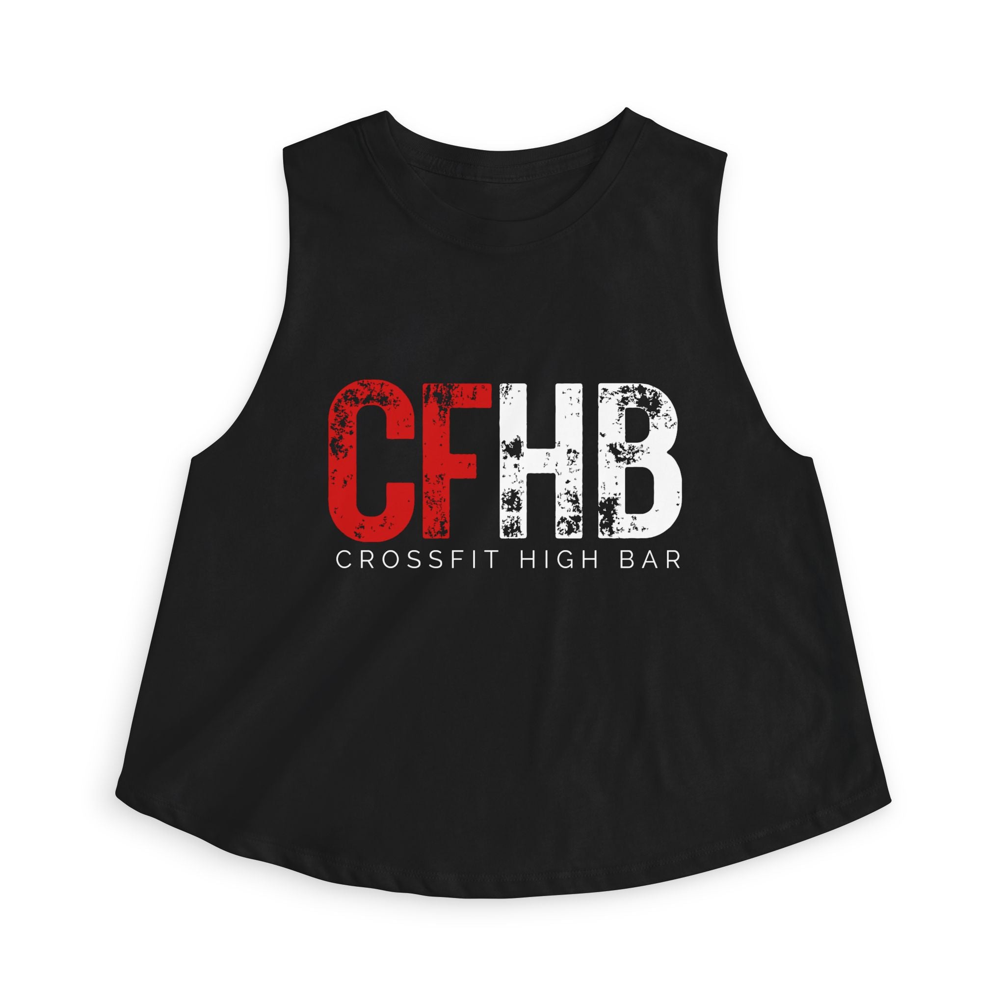 CrossFit High Bar Women's Crop Top — CFHB Distressed Logo Gym Tank
